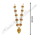 Premium Quality White Moti Mala With Rectangle Shape Choki