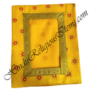 Chitraji Saga Silk With Golden Print Sun Design & Golden Lace