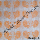 Cotton Orange (Kesari) Print Fabric/ Kapad(COP)