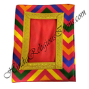 Chitraji Satin W Shape Leheriya Vastra With Golden Lace