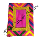 Chitraji Satin W Shape Leheriya Vastra With Golden Lace