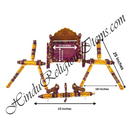 Measurement chart for a religious item with dimensions labeled, featuring Hindu Religious Items.com branding.
