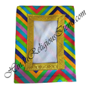 Chitraji Satin W Shape Leheriya Vastra With Golden Lace