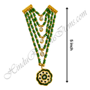 Premium Quality Five Layer Colured Moti Mala With Flower Shape Pendant