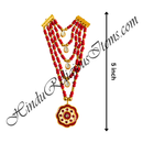 Premium Quality Five Layer Colured Moti Mala With Flower Shape Pendant