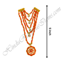 Premium Quality Five Layer Colured Moti Mala With Flower Shape Pendant