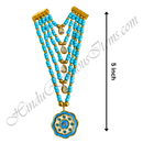 Premium Quality Five Layer Colured Moti Mala With Flower Shape Pendant