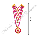 Premium Quality Five Layer Colured Moti Mala With Flower Shape Pendant