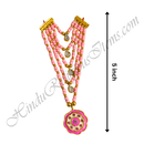 Premium Quality Five Layer Colured Moti Mala With Flower Shape Pendant