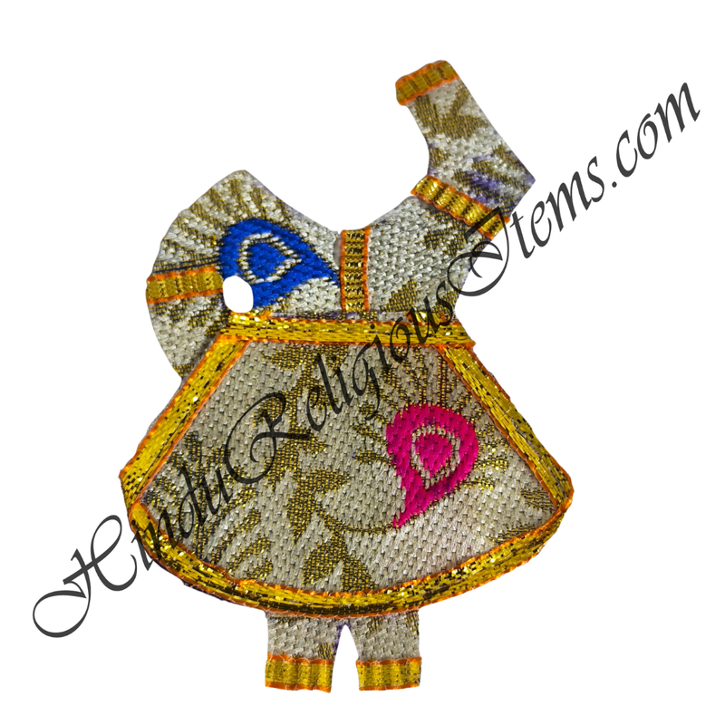 Chitraji Brocade Golden Jhari With Leaf Design Chakdar Vastra With Golden Lace