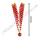 Premium Quality Five Layer Coloured Moti Mala With Small Flower Shape Pendant