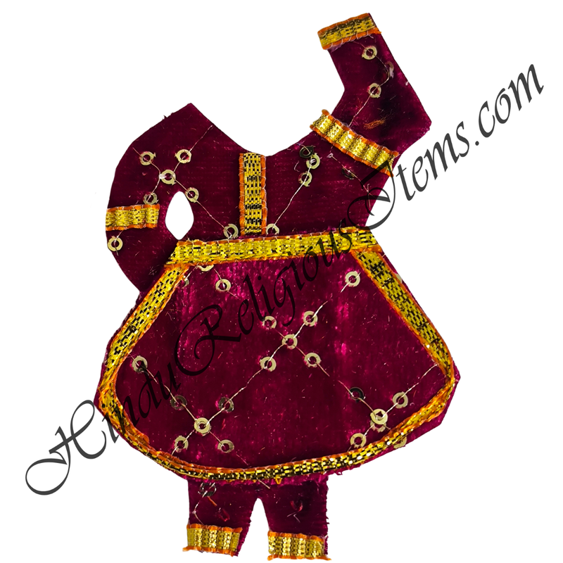 Chitraji Velvet With Tikli Work Chakdar Vastra With Golden Lace