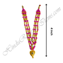 Three Layer Colured Moti Mala With Leaf Shape Pendant