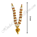 Premium Quality White Moti Mala With Nand(Diamond) & Heart Shape Pendant
