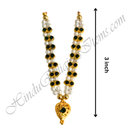Premium Quality White Moti Mala With Nand(Diamond) & Heart Shape Pendant