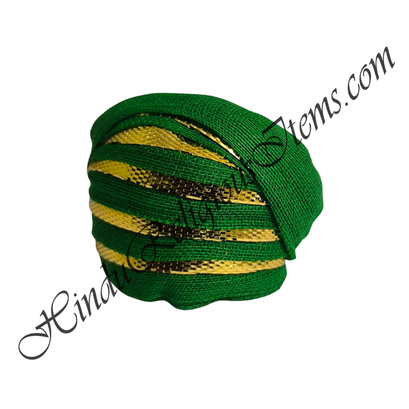 Cotton Coloured Lalan Paghdi With Golden Lace