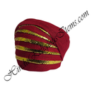 Cotton Coloured Lalan Paghdi With Golden Lace