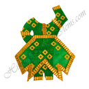 Chitraji Cotton Chofuli Bandhani Chakdar Ang Vastra With Golden Lace