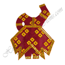 Chitraji Cotton Chofuli Bandhani Chakdar Ang Vastra With Golden Lace