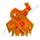 Chitraji Cotton Chofuli Bandhani Chakdar Ang Vastra With Golden Lace