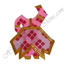 Chitraji Cotton Chofuli Bandhani Chakdar Ang Vastra With Golden Lace
