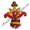 Paag With Golden Metal Chandrika With Peacock Feather