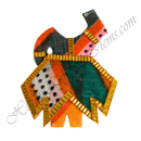 Chitraji Cotton Leheriya Chakdar Ang Vastra With Golden Lace