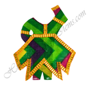 Chitraji Cotton Leheriya Chakdar Ang Vastra With Golden Lace