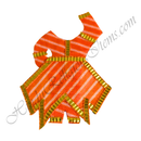 Chitraji Cotton Leheriya Chakdar Ang Vastra With Golden Lace