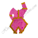 Chitraji Cotton Vasanti Chhatna Chakdar Ang Vastra With Golden Lace