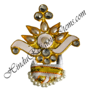 Paag With Golden Metal Chandrika With Peacock Feather