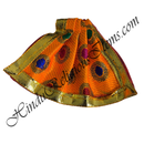 Chitraji Brocade Golden Jhari With Multi-Colour Dots Taniya With Golden Lace