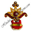 Paag With Golden Metal Chandrika With Peacock Feather