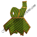 Large Chitraji Chakdar Cotton Leheriya  Ang Vastra With Golden Lace