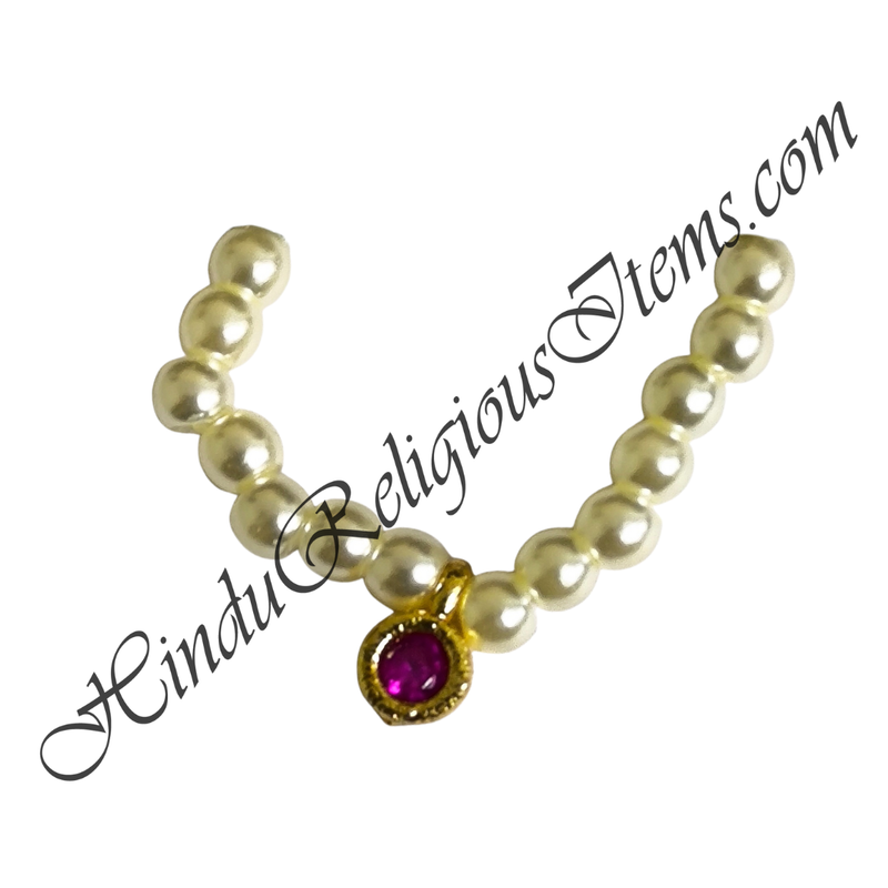 Premium Quality White Moti Kanthshree Mala With AD Pendent