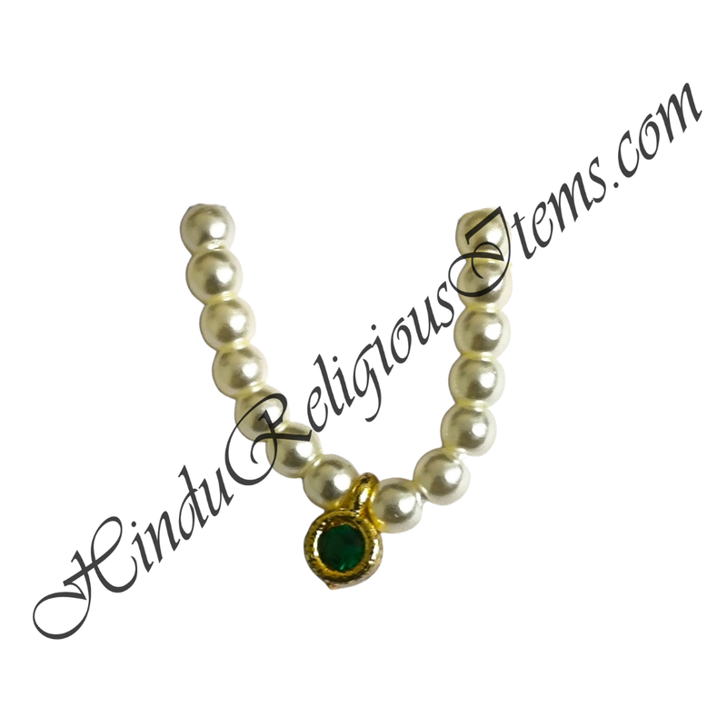 Premium Quality White Moti Kanthshree Mala With AD Pendent