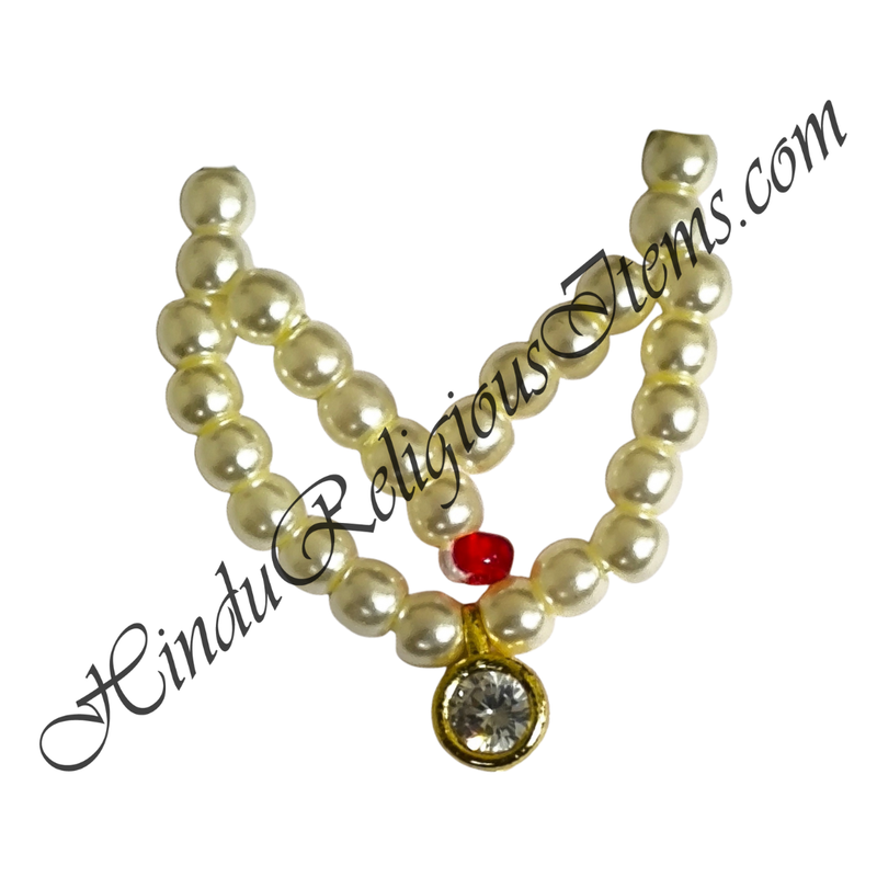 Premium Quality White Moti Two Layer Kanthshree Mala With AD Pendent