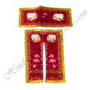 Premium Quality Lalan Satin Cow With Calf & Kamal Print Chira Vastra With Golden Lace
