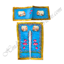 Premium Quality Lalan Satin Cow With Calf & Kamal Print Chira Vastra With Golden Lace