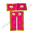Premium Quality Lalan Satin Cow With Calf & Kamal Print Chira Vastra With Golden Lace