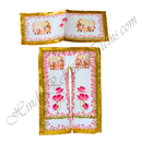 Premium Quality Lalan Satin Cow With Calf & Kamal Print Chira Vastra With Golden Lace