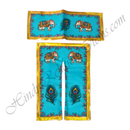 Premium Quality Lalan Slub-Cotton Elephant & Mor-Pankh Print Chira Vastra With Golden Lace