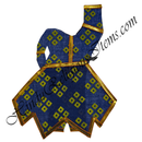 Large Chitraji Cotton Chofuli Bandhani Chakdar Ang Vastra With Golden Lace