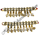 Premium Quality Golden Metal With Nang(Diamond) Lalan Payal With Moti Latkan