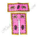 Premium Quality Lalan Slub-Cotton Elephant & Mor-Pankh Print Chira Vastra With Golden Lace