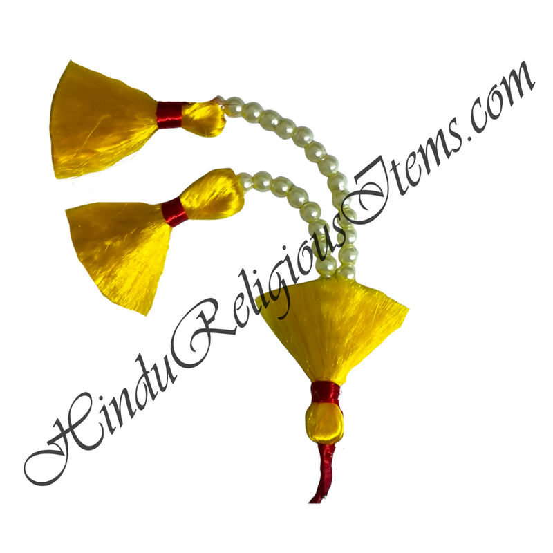 Premium Quality Resham & Moti Kalgi With Two Fumta