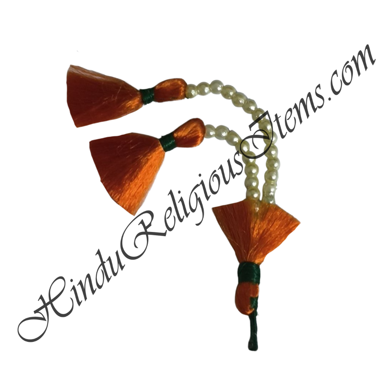 Premium Quality Resham & Moti Kalgi With Two Fumta