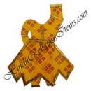 Large Chitraji Cotton Chofuli Bandhani Chakdar Ang Vastra With Golden Lace