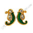 Premium Quality Half Moon Shape Kundal With Nang Diamond