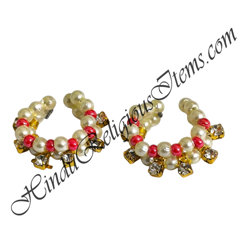 Premium Quality White Moti Lalan Payal With Diamond Latkan